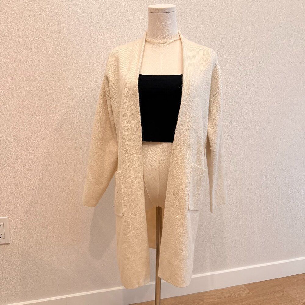 GU Cream Open-Front Cardigan